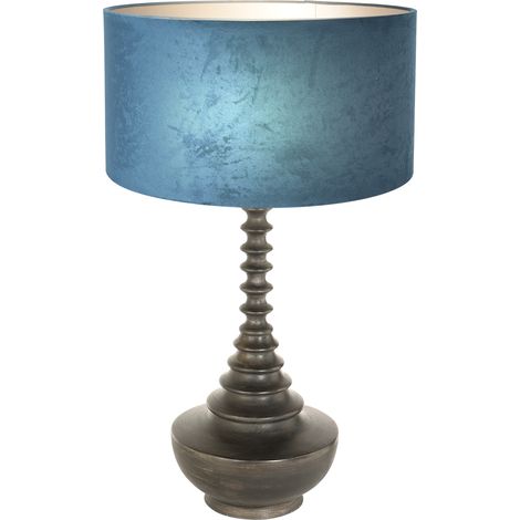 Anne Lighting - lampe de table - Bois - noir - bois velours tissu (1/4)