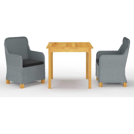 Ensemble à manger de jardin 3 pcs-Salon de jardin Gris clair 845237 (1/5)