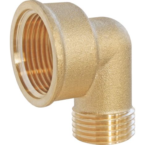 Somatherm For You – Raccord coudé laiton brut à visser réduit – Femelle 20/27 – Mâle 15/21 – Pour réseaux d'eau sanitaire et chauffage – Sachet de 2 pièces