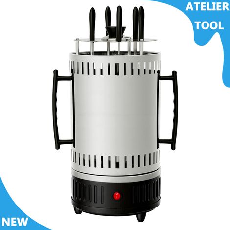 ATELIER Grill électrique vertical de 1000W Grill électrique rotatif de la rotisserie verticale avec 5x broches (1/5)