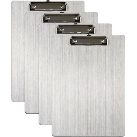 Porte-bloc A4 – Lot de 4 porte-bloc à suspendre, tableau d'écriture A4 avec œillet de suspension, Plateau d'écriture solide en aluminium (1/5)