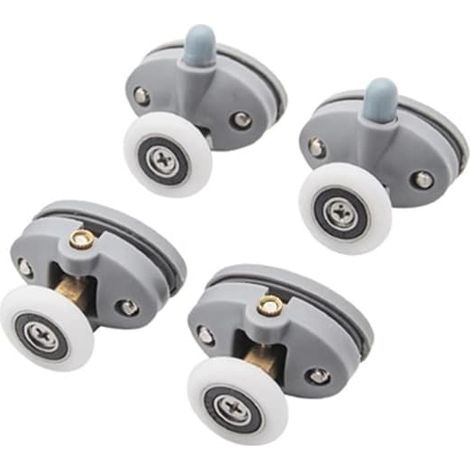 Ecleanfy - Roulettes neuves et adaptées pour porte de douche, en plastique ABS, pour porte coulissante de cabine de douche et salle de bain. (1/4)