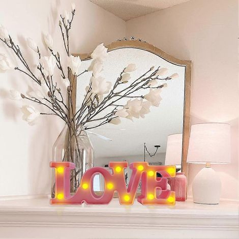 Lampe Lettre d'amour anglaise Décoration romantique surprise blanche-- (1/5)