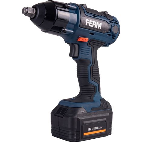 FERM Avvitatore a percussione a batteria 18V - 380Nm. Include 1 Batteria agli Ioni di Litio. 4.0 Ah, caricabatterie, 1 Supporto per chiave a bussola 19mm, 1 Supporto 21mm e custodia FERM (1/5)