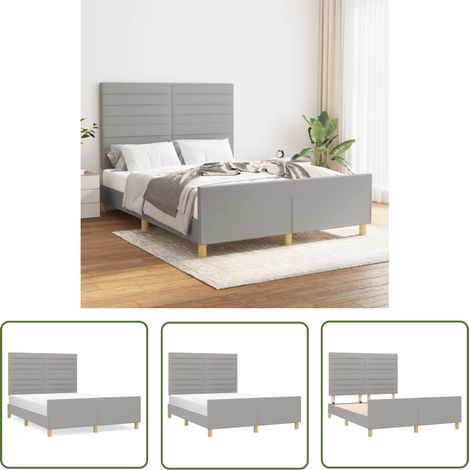 The Living Store Bettgestell ohne Matratze Hellgrau 140x200 cm Stoff - Bettsofa - Schlafzimmermöbel - Boxspringbetten - Lattenrost - Doppelbett (1/5)