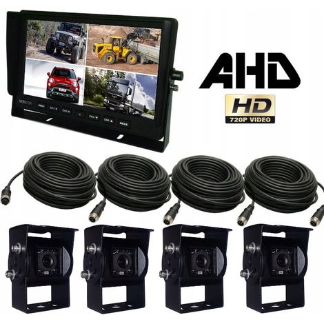 Set di monitor AHD da 10'' con 4 cavi per telecamera SONY 720P QUAD (1/5)