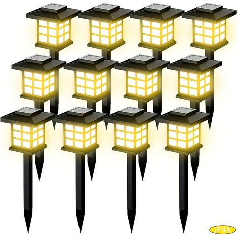 Lampes solaires d'extérieur 12/6/2, 900 mA, IP44, éclairage solaire pour allées, autonomie de 10 heures, LED, idéales pour les jardins, cours, aménagements paysagers et allées de garage. (1/5)