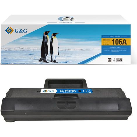 G&G Toner Compatible HP W1106A Noir Avec Puce 1000 Pages