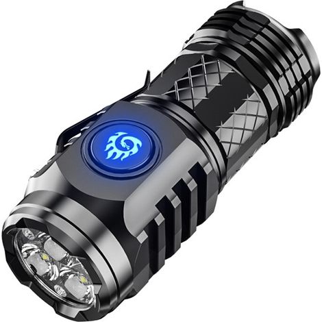 Mini-Taschenlampe „Dreiäugiges Monster“, wiederaufladbar, hohe Lumen, superstarke LED-Taschenlampe, Spotlicht für den Außenbereich, handlich