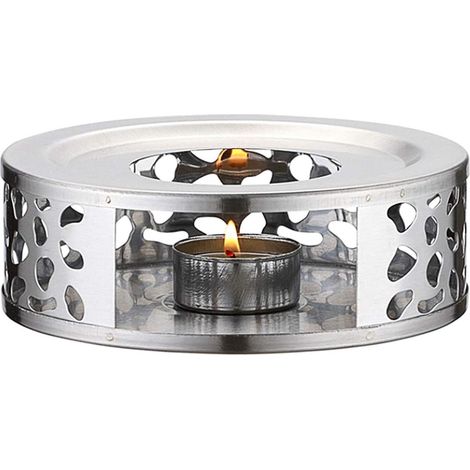 Chauffe-théières Théière Base Chauffante Base Chauffe-Plat Bougie Chauffe-Base Théière Réchauffeur Base en Acier Inoxydable (15cm)-Fei Yu (1/5)
