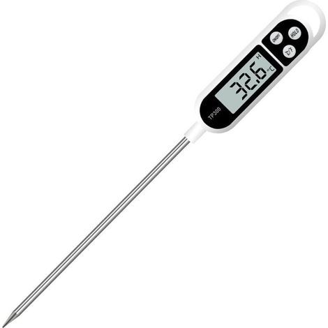 Termometro digitale da cucina, termometro domestico, termometro da forno, termometro per cucinare, sonda lunga, protezione dalla corrosione, commutabile C/F per cucinare, grigliare/barbecue (1/4)
