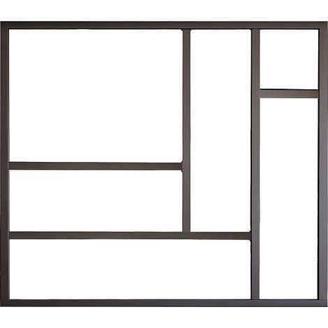 Vente-Unique – Verrière atelier en aluminium noir 150 x 130 cm – Verre trempé 4 mm – Installation sur supports en métal, bois, ciment – Création exclusive