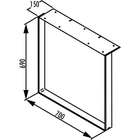 Naber Kufe für Ansatztisch, schwarz matt, H 690 mm