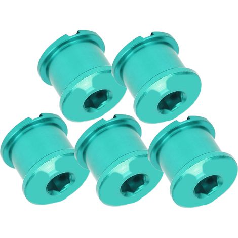 Lot de 5 vis de plateau double pour VTT, en aluminium 7075, vertes. (1/5)