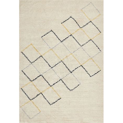 Teppich TEZPUR Beige 140 x 200 cm Baumwolle