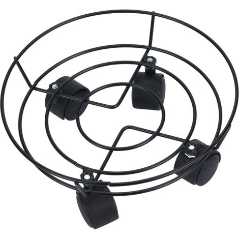 Support plantes en fer roulettes pot de fleurs rond (1/5)