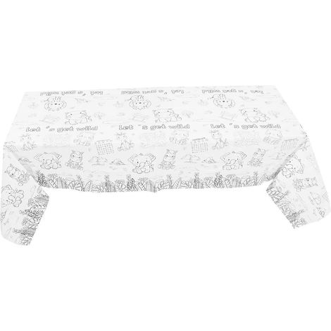 Nappe en papier à colorier pour anniversaire, nappe rectangulaire en papier-274.00X137.00X0.05CM (1/4)
