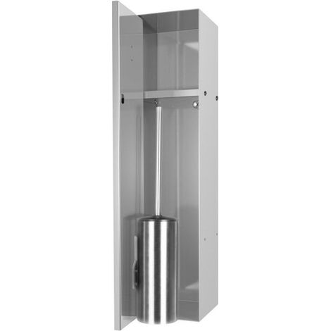 Looox Ensemble brosse de toilette fermée - carrelable - inox brossé