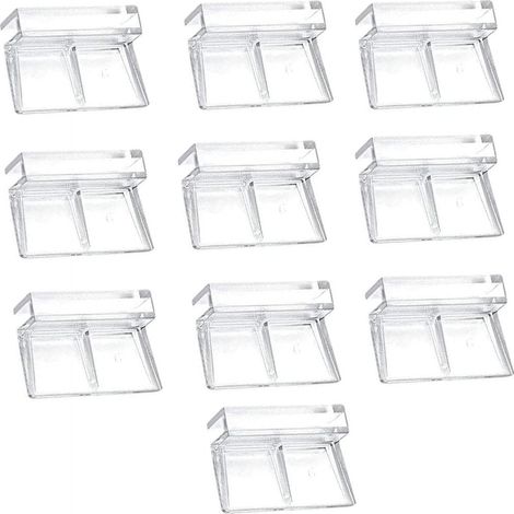 10 clips para tapa de acuario, plástico transparente, soporte para vidrio de 6 mm, accesorios universales (1/5)