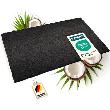 Paillasson en Noix de Coco, Fibres de Coco Antidérapantes Noir 17 mm 100 x 200 cm