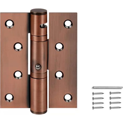 Cerniere, 2 cerniere per porte in acciaio inossidabile con 16 viti, cerniere per mobili da cucina, mobili per ferramenta, finestre, porta a scatola in legno (4", bronzo rosso) (1/3)