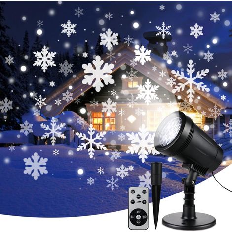 Projecteur de Noël extérieur, Projecteur de neige lumineux de Noël, Lampe projecteur de flocons de neige IP65 (1/5)