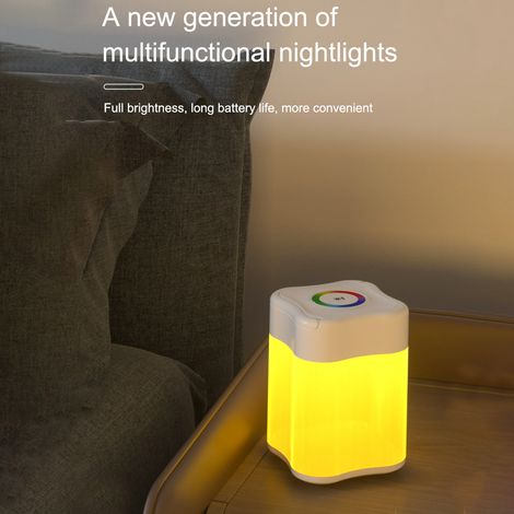 Ortviai Lampe d'ambiance colorée rechargeable USB pour chevet ou camping, avec crochet et commande tactile, 2400 mAh (1/4)