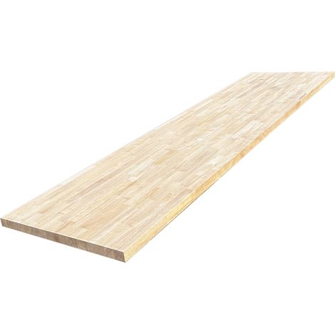 Plan de travail Hévéa Massif Lamellé Collé Abouté, L.250 cm x l.65 cm, Ep.36 mm (1/5)