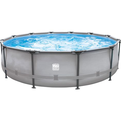 Stahlrahmen-Pool-Set, Leiter und Pumpe, Ø 360 x H 100 cm (1/5)