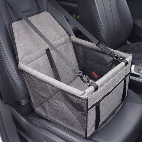 Siège d'auto de Voiture pour Les Chiens ou Chats, Panier Sac Transport étanche avec Ceinture de Sécurité de Voyage (grey) (1/2)