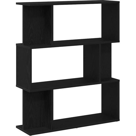 Maison Exclusive - Bücherregal Schwarz Eichen-Optik 80x24x96 cm H