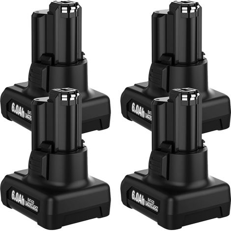 Batterie de remplacement pour Bosch 10.8V/12V, capacité 6000mAh, technologie Li-Ion, 4 PACK, 12V (1/2)