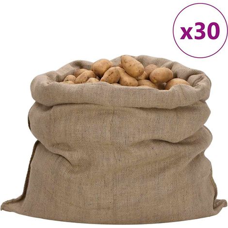 Sacs en jute polyvalents 30 pièces 100 % jute naturelle 100 x 110 cm 340 g/m² - PANGIVO (1/5)