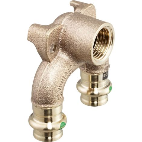 Viega Profipress Sanpress Roseta de pared doble, d1 15, Rp 1/2, d2 15 bronce rojo o bronce de silicio Modelo 2228.7, 687892