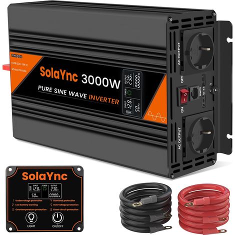3000W Convertisseur 12V 230V Pur Sinus onduleur sinusoïdale (1/5)