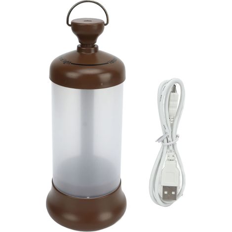 Tente lumineuse suspendue à intensité réglable, batterie 1200mAh, rechargeable par port USB, 16 perles LED, lampe de camping marron (1/5)