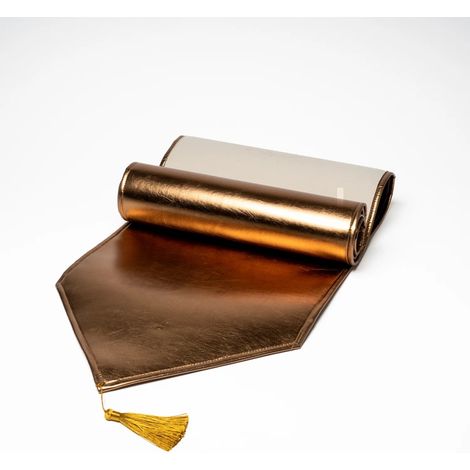 Runner colore oro antico metallizzato per tavolo di Natale 33 x 180 cm