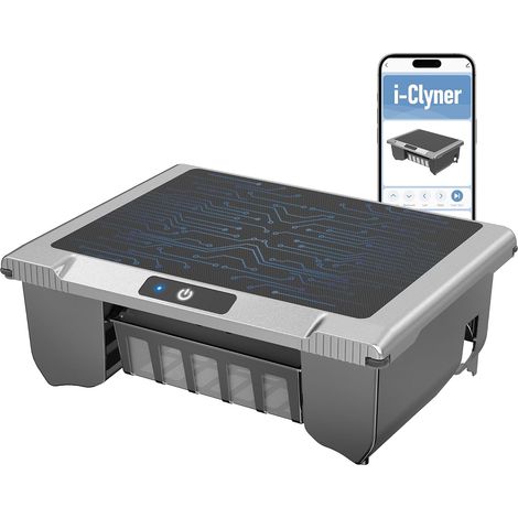Robot Nettoyeur Skimmer Solaire Robot de Surface Piscine, avec Nettoyage 24h/7, Double Modes de Recharge, Retour Automatique à la Base, adapté aux piscines Enterrées et Hors Sol (Gris) (1/5)
