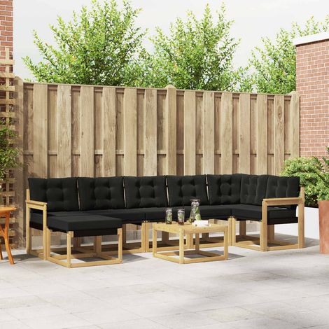 vidaXL Outdoor-Sofagarnitur mit Kissen 8 pcs Weiß und Schwarz (1/5)