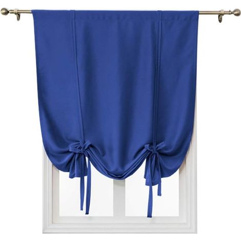 (Bleu, 80x120cm) Attacher Les Stores occultant Rideau de fenêtre Isolant Thermique Drapé Panneau Décoration de la Maison Balloon Shades pour Chambre (1/5)