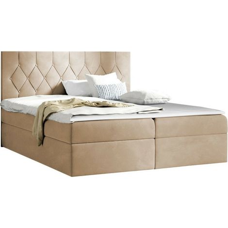 Lit boxspring Hortulus, Mikrofaza 05, Continental, Unique, 120x200, Tissu, Disponible, 127x208x103cm (1/5)