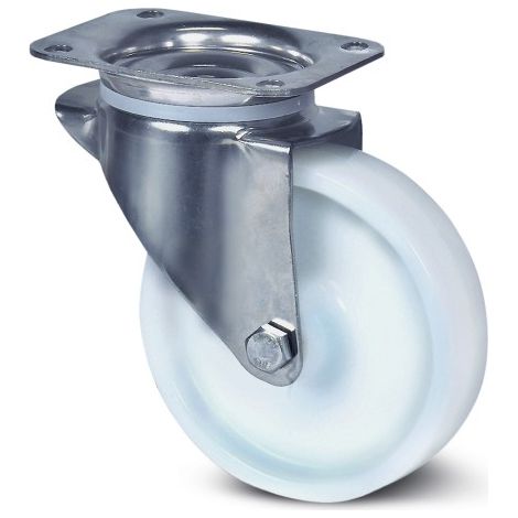 Roulette pivotante inox - roue polyamide - à platine - ø 80 mm - Alpha - TENTE