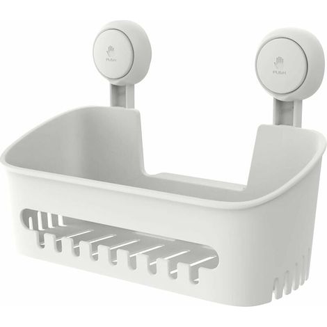Etagère Douche sans Perçage Réutilisable Etagère Ventouse Simple d'Installation Charge 10KG Impérable Rangement Douche pour Carrelage Paroi de la Douche Salle de Bain & Cuisine-Fei Yu (1/4)