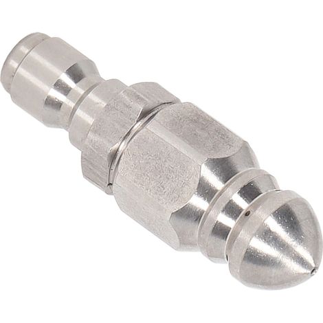 Buse de nettoyeur haute pression 5000 PSI en acier inoxydable, raccord rapide 1/4 po NPT pour le nettoyage, tête pointue, 1 trou avant, 6 trous arrière (1/5)