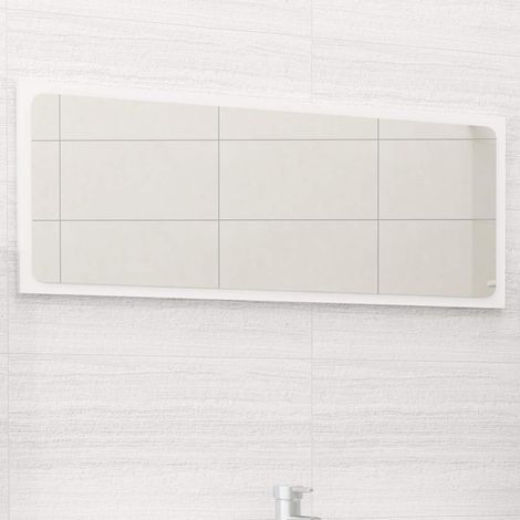 vidaXL Espejo de baño madera contrachapada blanco 90x1,5x37 cm (1/5)