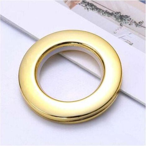 Lot de 100 œillets de rideau-4,3 de diamètre intérieur-En plastique ABS - Faible bruit-Pour rideaux à œillets-Dorés (1/4)