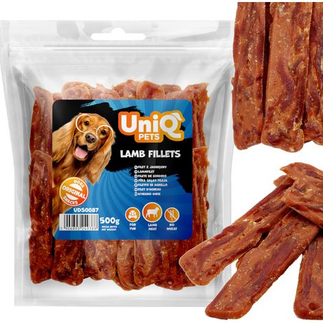 Snack Uniq Pets per cani, filetto di agnello da 500 g