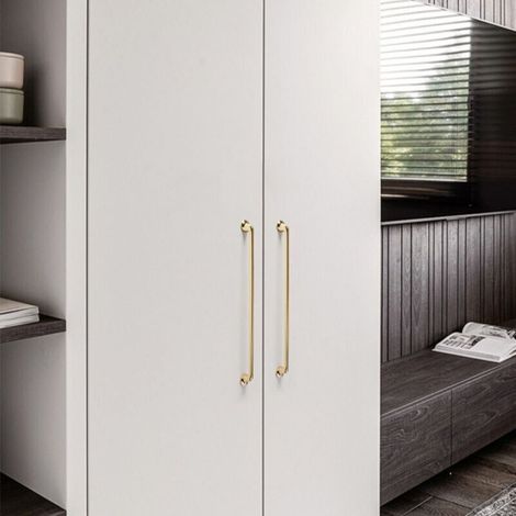 Set di 2 maniglie per mobili, maniglie per armadi, fori per cassetti, finitura oro, distanza tra i fori 192 mm, lega di zinco