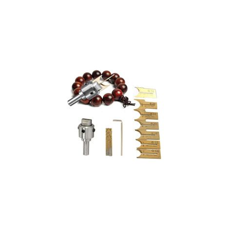 Cortador de rótulas para madera dura – Acero aleado – Juego de 16 piezas con tamaños de 14 a 25 mm – Para molduras y trabajos de carpintería de precisión – Crezuo