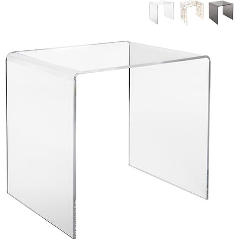 Tavolino da salotto moderno in plexiglass trasparente 50x40x50cm 80'S Big - Trasparente (1/5)